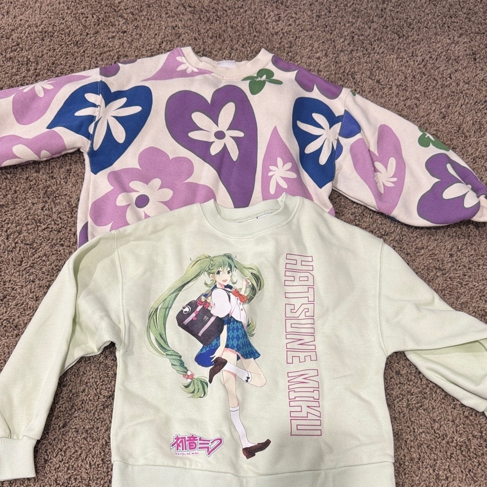 Zara Kids Sweatshirt Set - Cream and Purple
